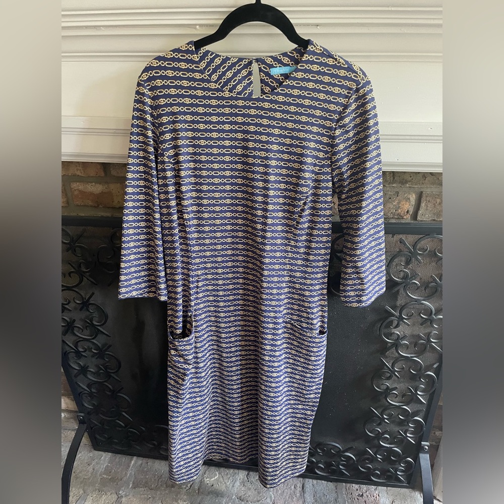 Blue and Gold Dress from J McLaughlin.